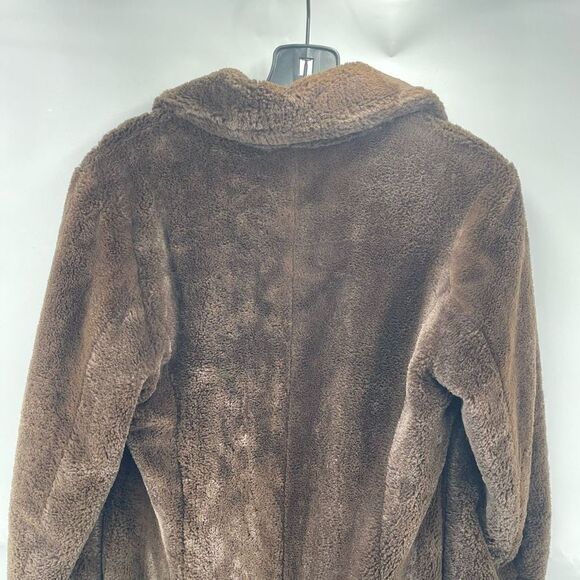 CAbi Womens Teddy Bear Pea Coat Fur Jacket Lined Crystal Button Brown Size XS - Picture 5 of 12